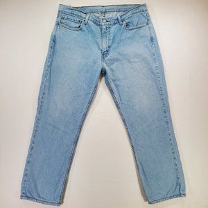 Levis 511 Jeans Men 38x28 Blue Denim Light Wash Slim Fit Stretch Comfort Hemmed